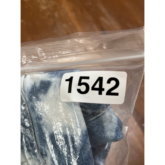 Levi's Women's Sz Large Light Blue Short Tie Dyed Overalls Boho Hippie Gypsy - Picture 16 of 16